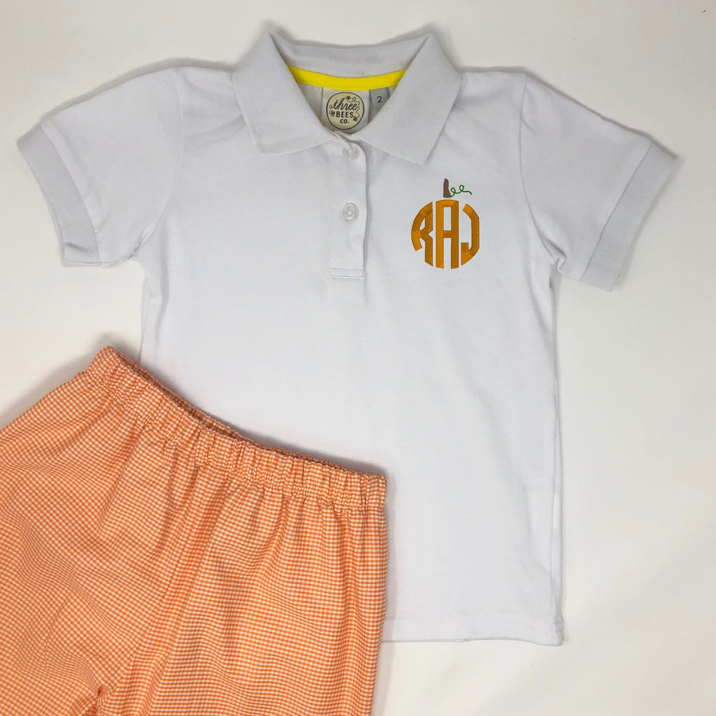 Pumpkin Monogram Polo