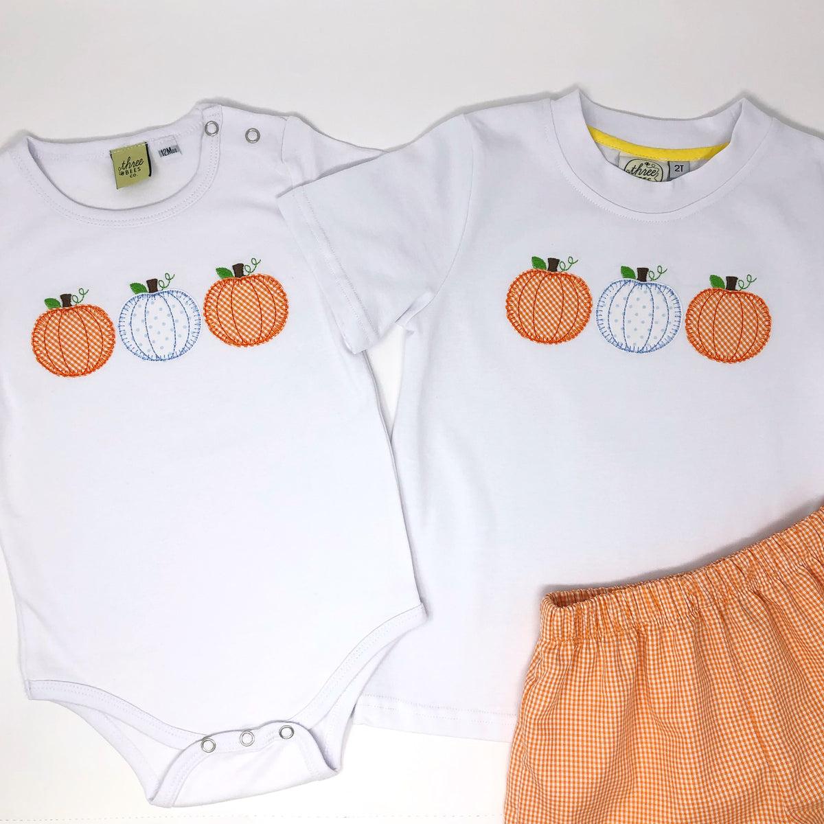 Pumpkin Trio Applique Boys T-Shirt