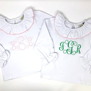 Monogrammed Girls Embroidered Top