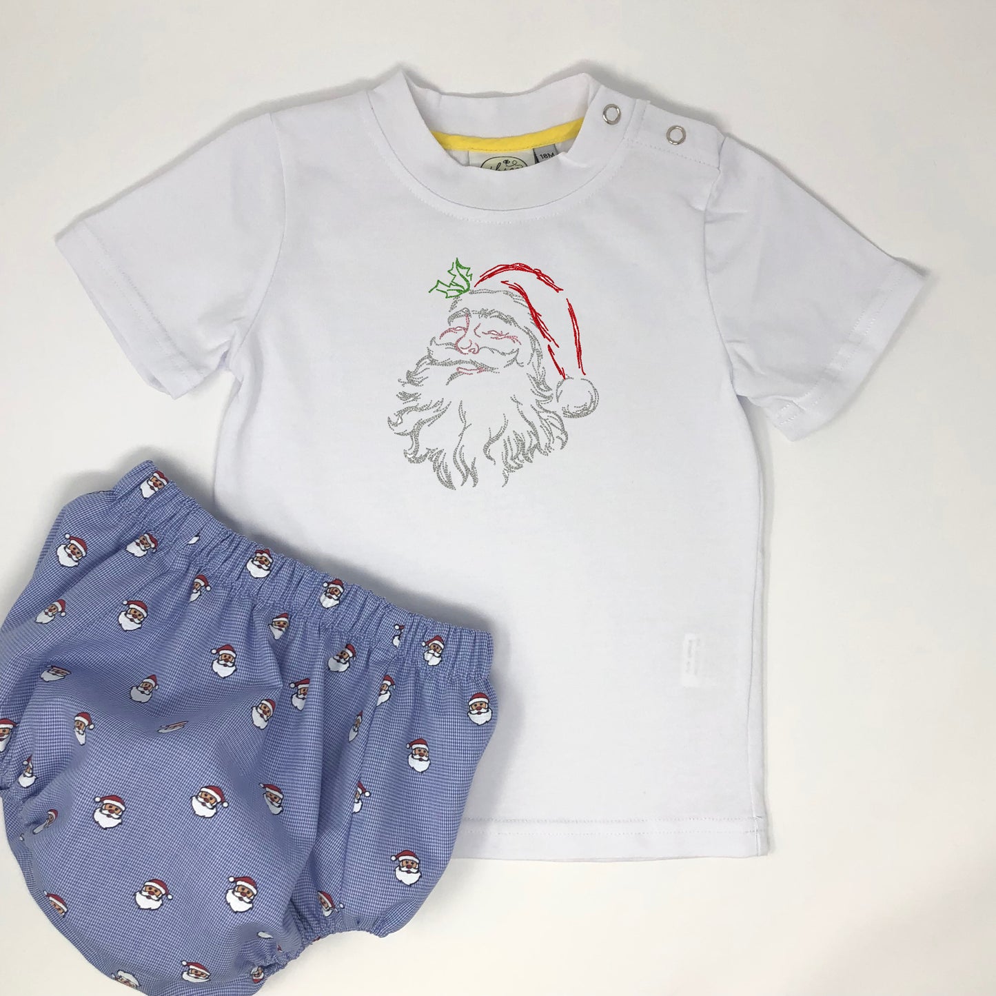 Vintage Stitch Santa Embroidery Boys T-Shirt