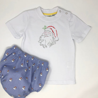 Vintage Stitch Santa Embroidery Boys T-Shirt
