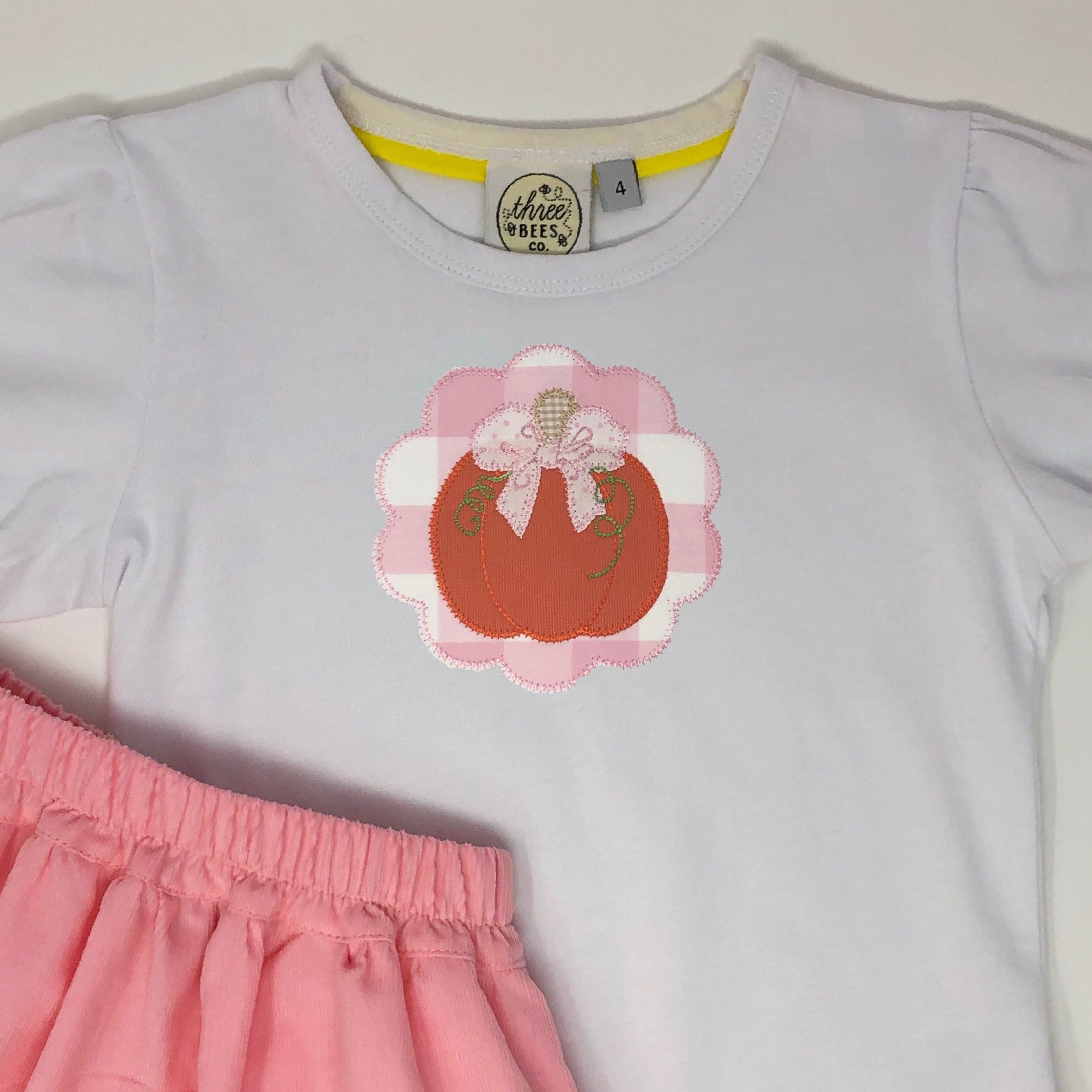 Single Pumpkin Patch Girls Applique Top