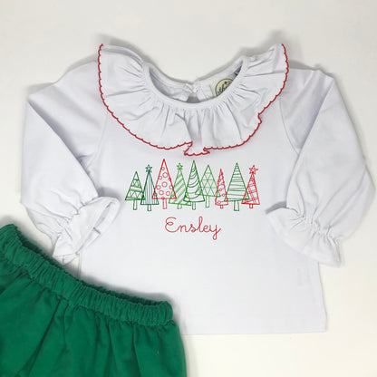 Twinkle Trees Embroidery Top